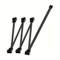 Кабель-удлинитель вентилятора материнской платы Zennova 4pin 1 до 6 Black