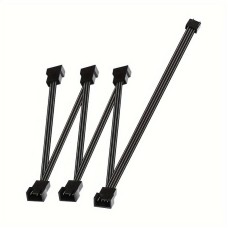 Кабель-подовжувач вентилятора материнської плати Zennova 4pin 1 до 6 Black