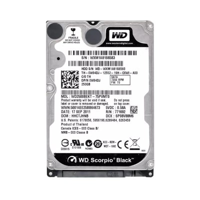 Жорсткий диск Western Digital Scorpio Black 250Gb 7200 об/хв (WD2500BEKT)