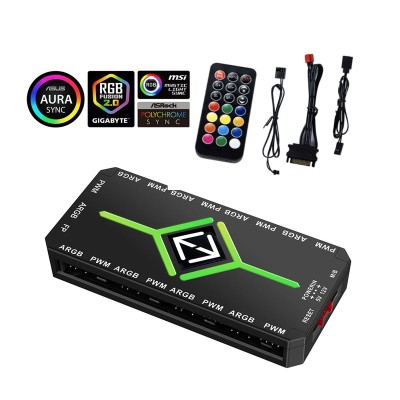 Контролер ALLOYSEED 3-pin ARGB и вентиляторів 4-pin PWM Black