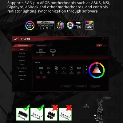 Контролер ALLOYSEED 3-pin ARGB и вентиляторів 4-pin PWM Black