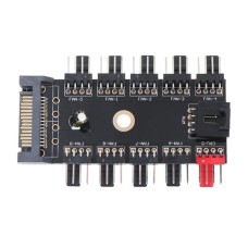 Контролер 4 Pin 10 x Cooler Fan hub SATA (Black)