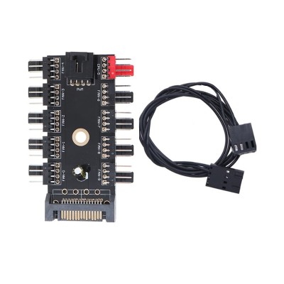 Контролер 4 Pin 10 x Cooler Fan hub SATA (Black)